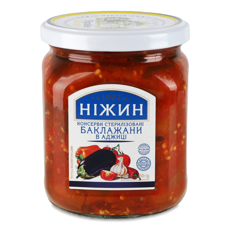 Баклажани в аджиці 450г твіст/б Ніжин