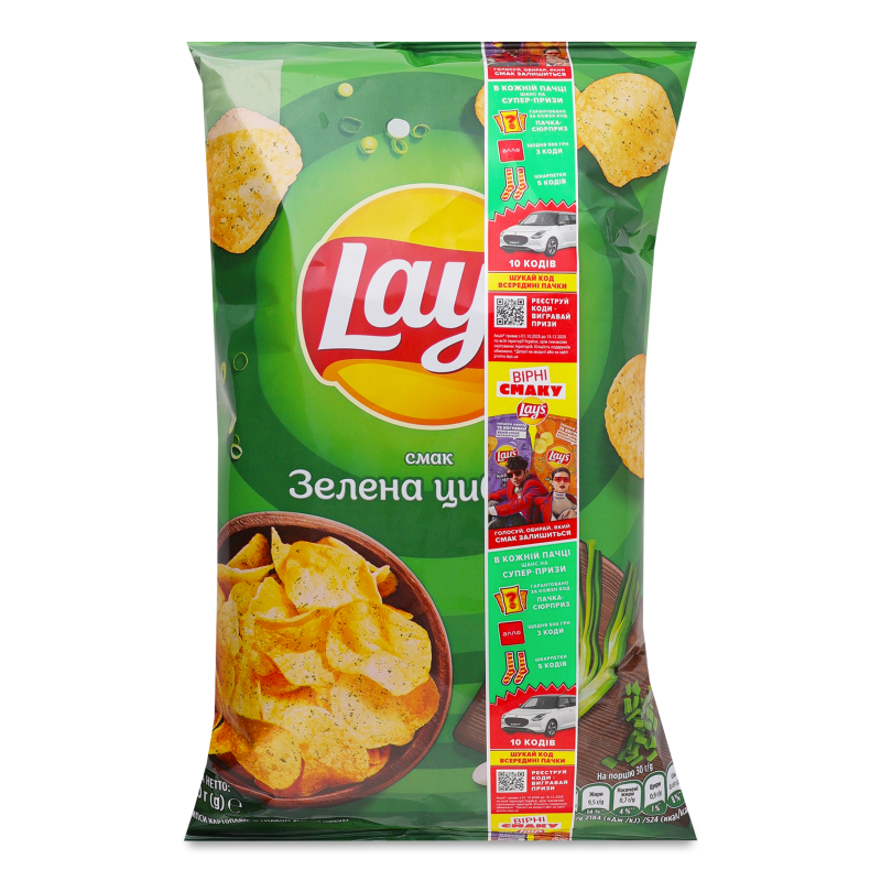 Чипси з смаком зеленої цибулі 120г Lay’s