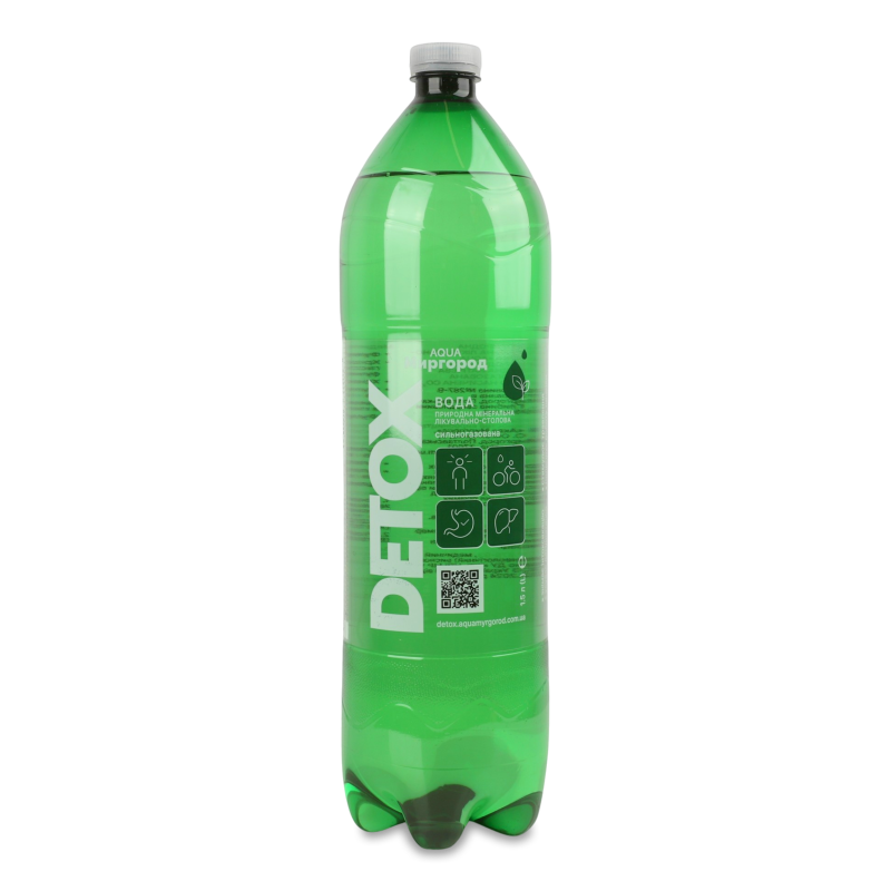 Вода мінеральна Detox лікувально-столова сильногазована 1,5л пет Aqua Миргород
