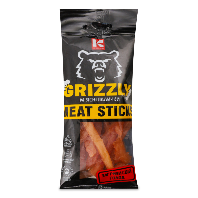 Палички м’ясні з м’яса птиці с/к в/г 50г газ/уп Grizzly