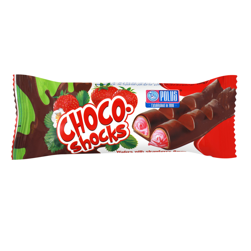 Вафли с ароматом клубники Choco-Shocks Polus м/у 40г Polus