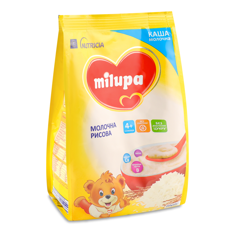 Каша молочна рисова від 4місяців 210г Milupa