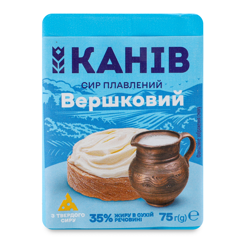 Сир плавлений Вершковий 35% 75г Канів 1971