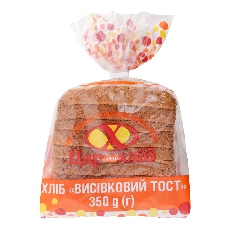 Хліб нарізний Висівковий тост Цар хліб м/у