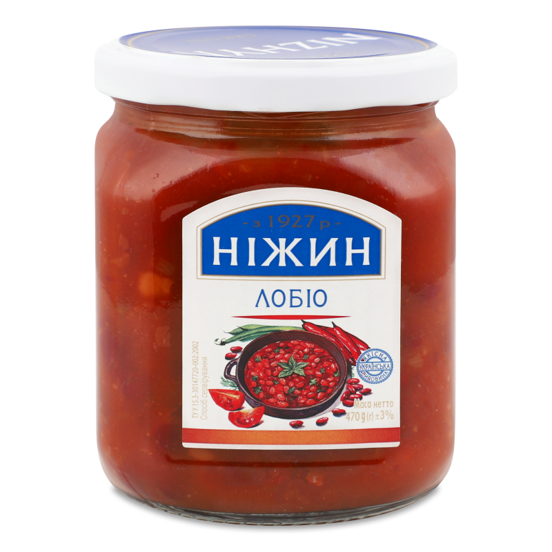 Квасоля червона в аджичному соусі Лобіо 470г твіст/б Ніжин