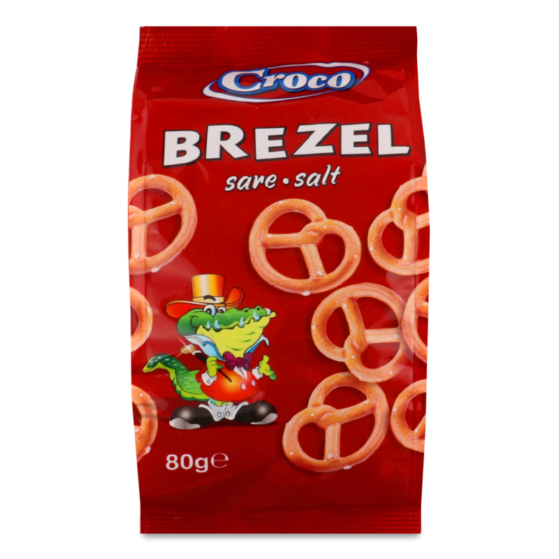 Соломка фігурна Brezel солона 80г Croco