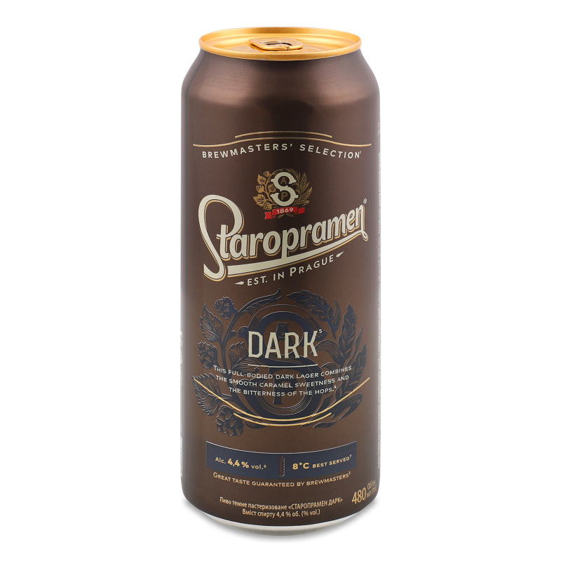 Пиво Dark темне 4,4% 0,48л ж/б Staropramen