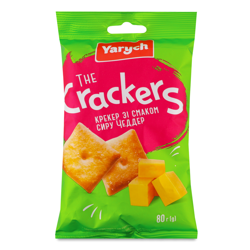 Крекер з смаком сиру Чеддер 80г Ярич