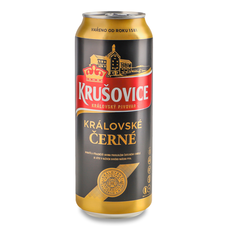 Пиво Чорне 3,8% 0,5л ж/б Krusovice