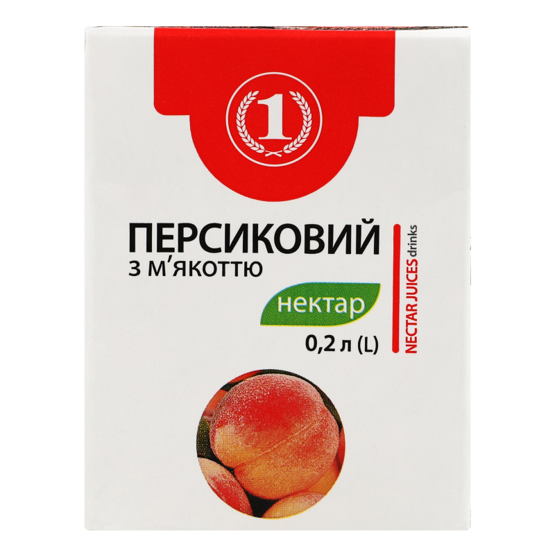 Нектар з м'якоттю стерилизований персиковий ТМ "1" т/п