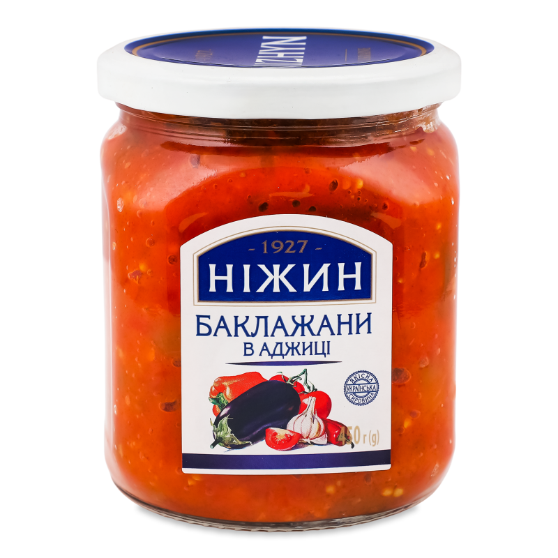 Баклажани в аджиці 450г твіст/б Ніжин