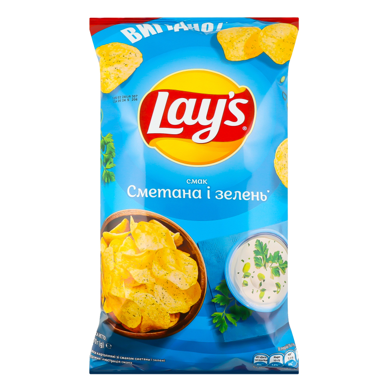 Чипсы картофельные Сметана и зелень Lay's м/у 170г Lays(4823063125277 ...