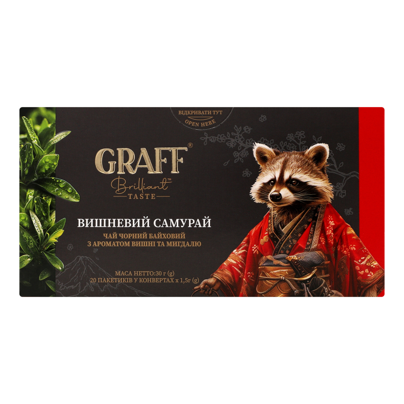 Graff Tea Чай черный байховый с ароматом вишни и миндаля Вишневый самурай Graff к ...