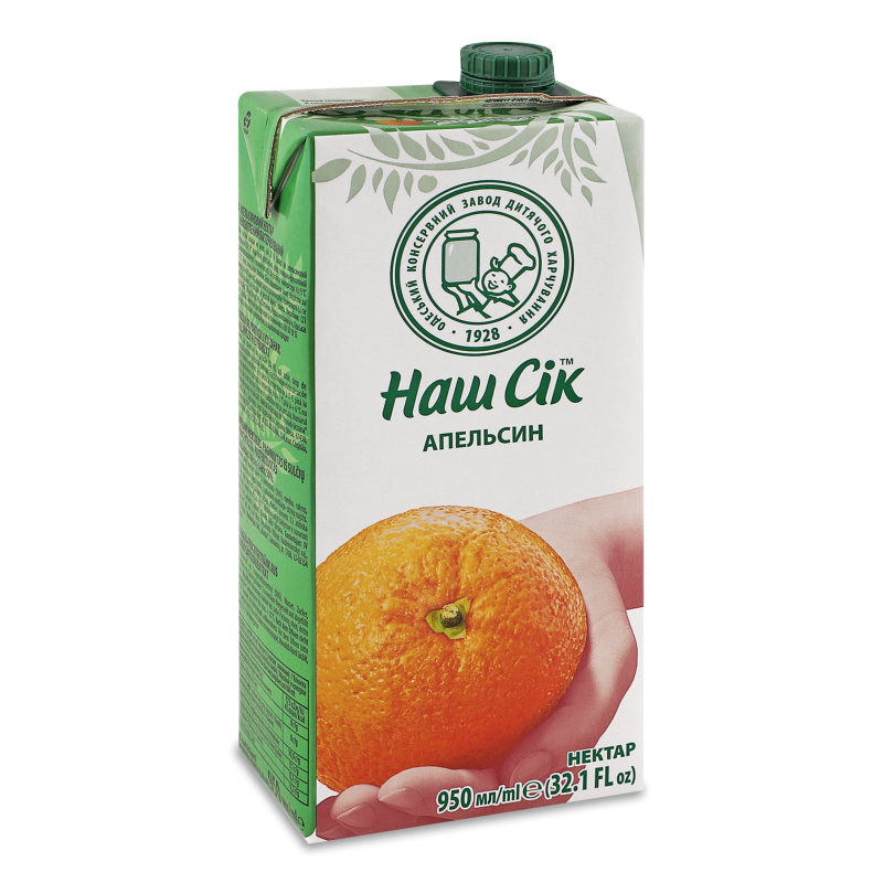 Нектар Апельсин 950мл т/п Наш сік