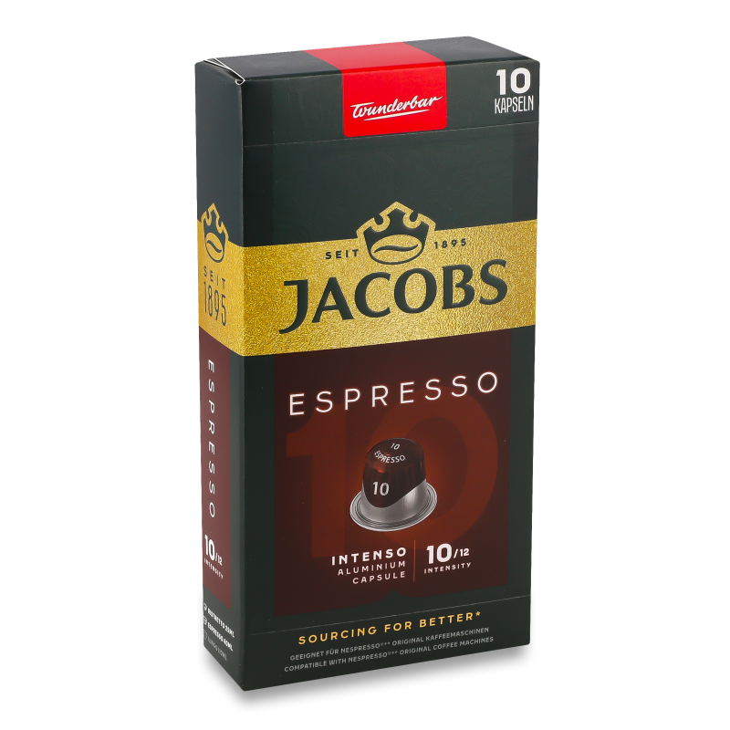 Кава Espresso Intenso мелена смажена 10*5,2г в капсулах Jacobs