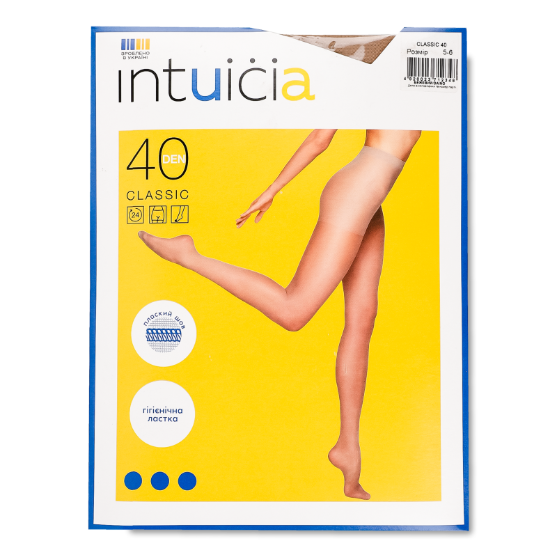 Колготи жіночі класик 40ден 5бежевий Інтуїція