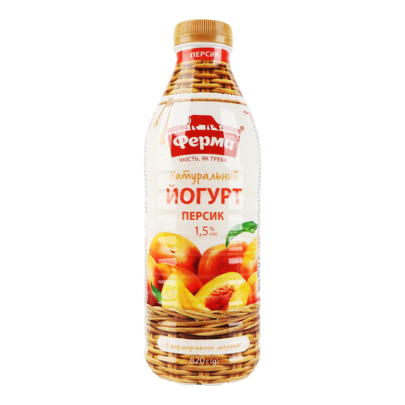 Йогурт 1.5% натуральний Персик Ферма п/пл