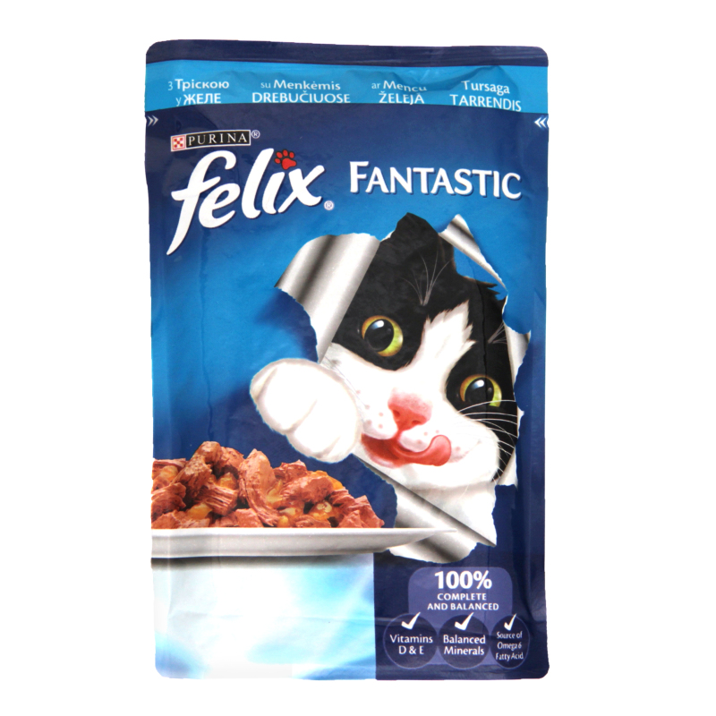 Корм д/кот з тріскою у желе Fantastic Felix м/у 100г Felix purina ...