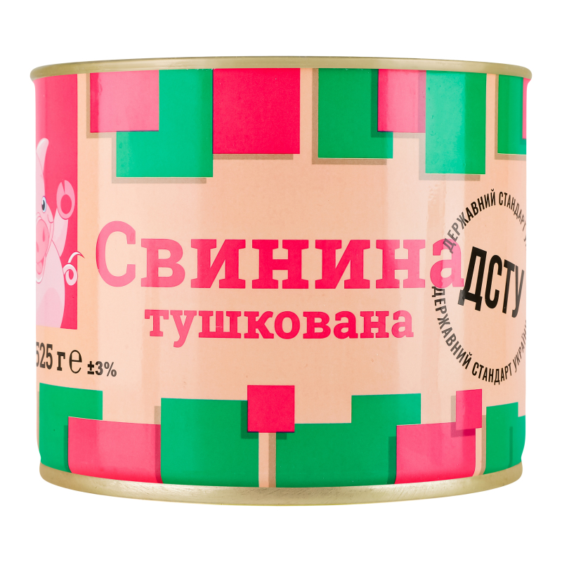 Консерва м'ясна Свинина тушкована П'ятачок з/б