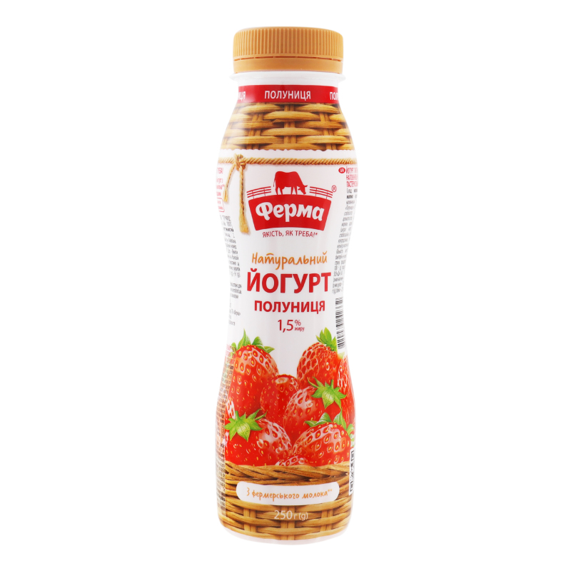 Йогурт 1.5% натуральний Полуниця Ферма п/пл