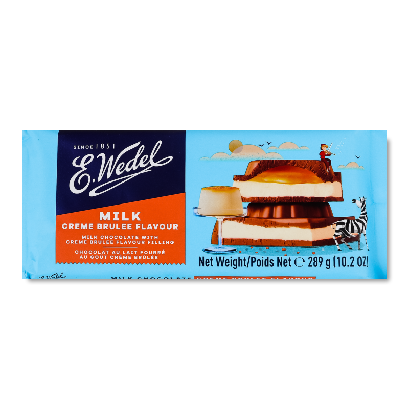 Шоколад молочний з наповненням Крем-брюле 289г Е. Ведель