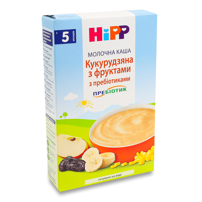 Каша молочна Пребіотик кукурудзяна з фруктами з пребіотиками з 5міс 250г Хіпп
