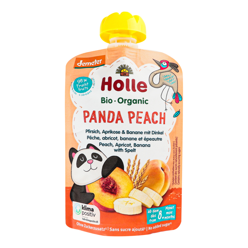 Пюре для детей от 8мес Peach Apricot Banana with Spelt Panda Peach Bio ...