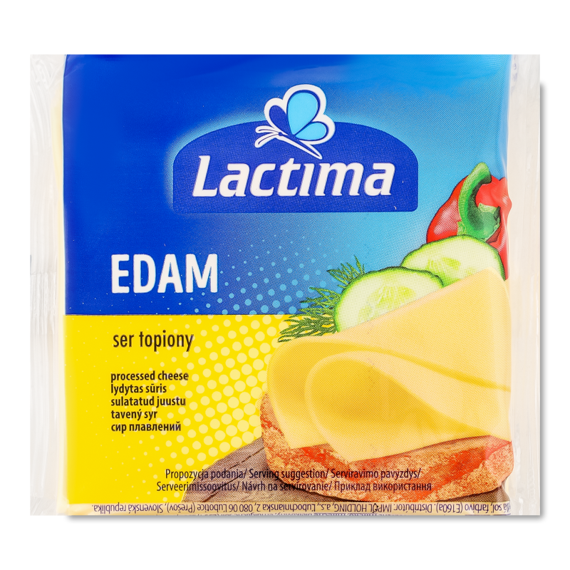 Сир плавлений Едам скибками 36,2% 130г Lactima