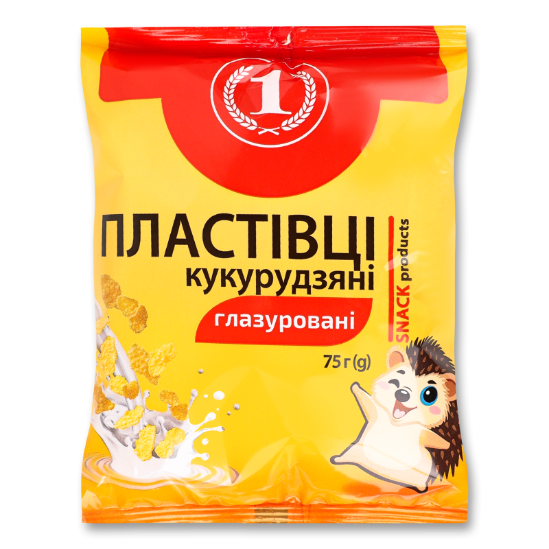 Пластівці кукурудзяні глазуровані цукровою глазур”ю 75г ТМ “1”