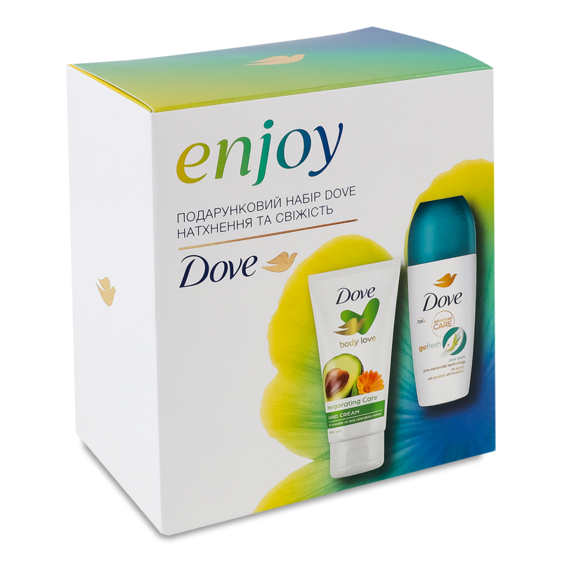 Набір Натхнення та свіжість Крем д/рук Надихаючий 75мл+Антиперспірант Груша та алое вера кульковий 50мл Dove