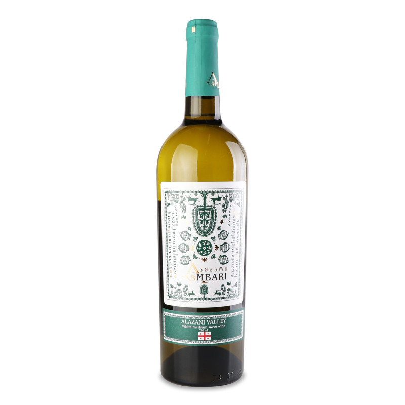 Вино Алазанська долина біле н/солодке 11-13% 0,75л Амбарі