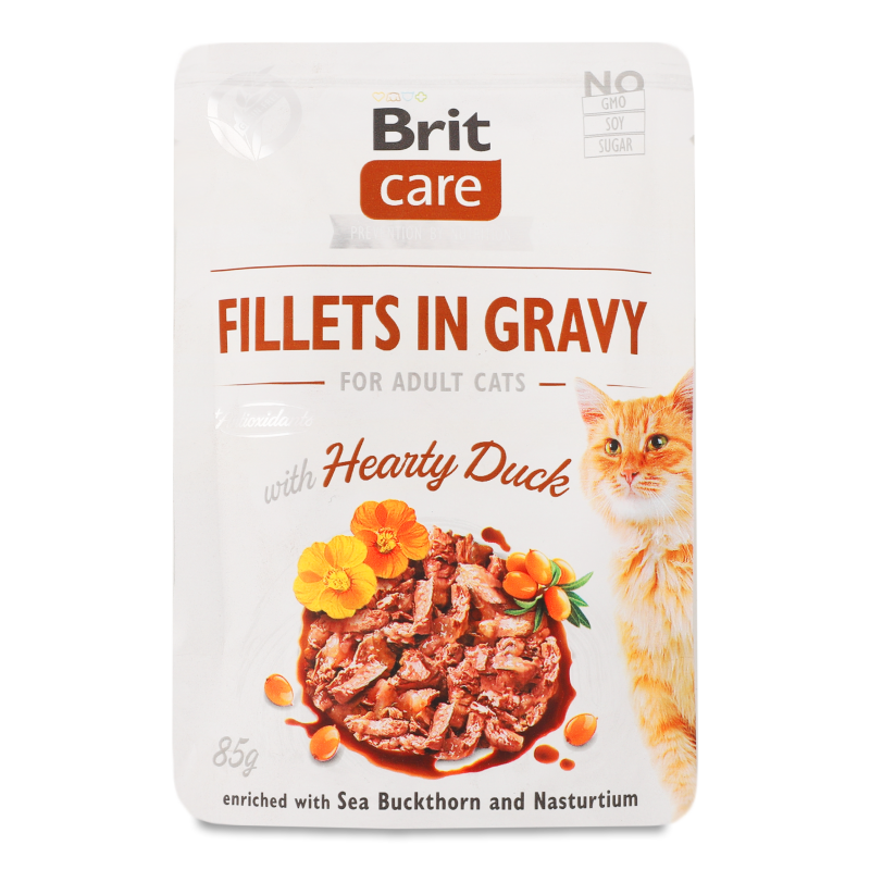 Корм д/котів з філе качки в соусі 85г пауч Бріт Кеа