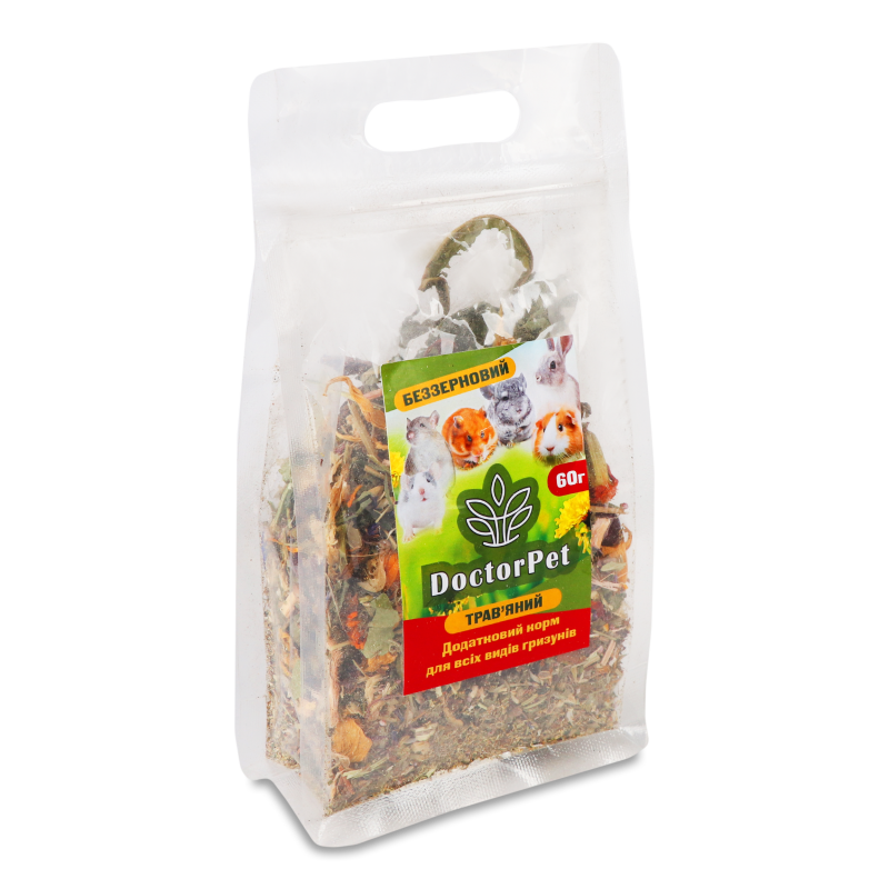 Трава д/гризунів 33складники 60г блістер Doctor Pet