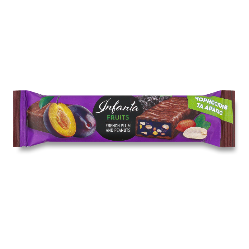 Батончик Infanta з чорносливом та арахісом глазурований 40г Vale