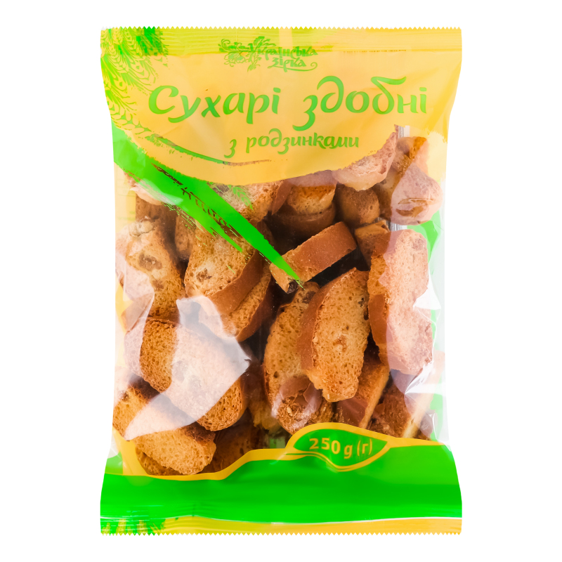 Сухари сдобные с изюмом Українська Зірка м/у 250г Українська Зірка ...