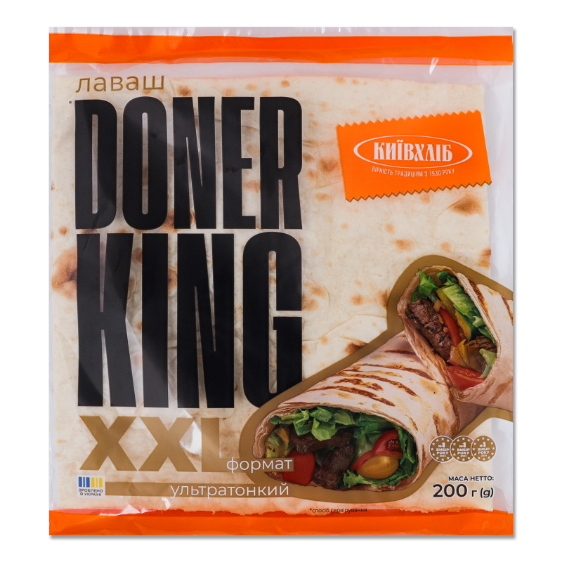 Лаваш Doner King ХХL 200г плівка Київхліб