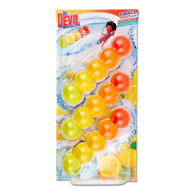 Засіб д/чищення унітазу БіКолор Лемон Фреш 3*35г Dr.Devil
