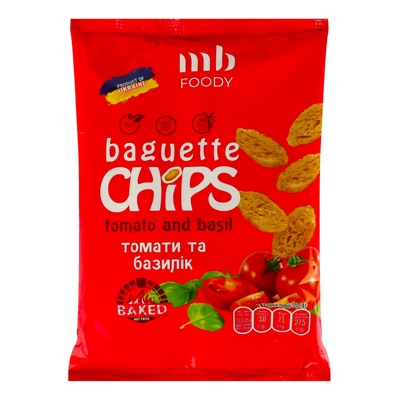Багети житньо-пшеничні Томати та базилік Chips MB Foody м/у