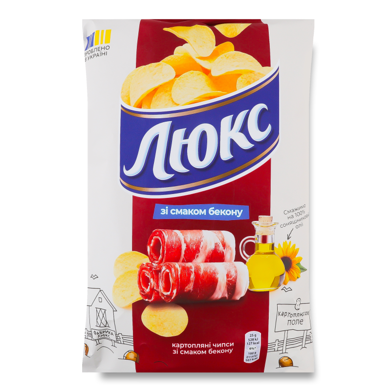 Чипси з смаком бекону 125г м/у Люкс