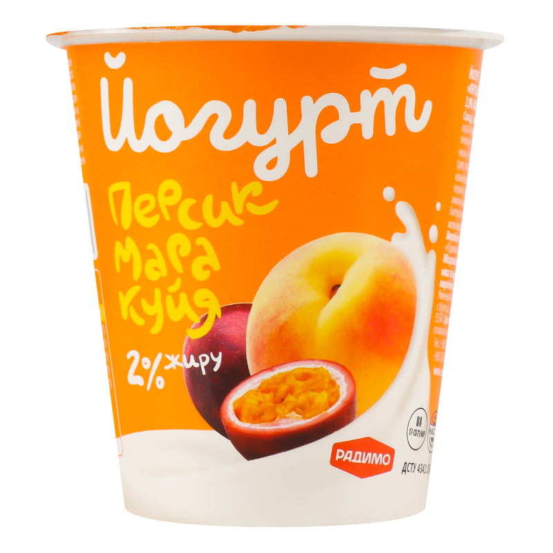 Йогурт 2% Персик-маракуйя РадиМо ст
