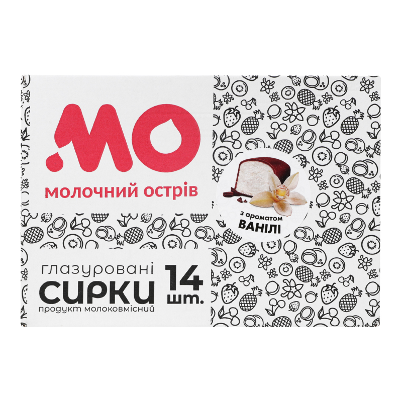Сирок глазурований 26% з цукром з ароматом ванілі Молочний острів к/у