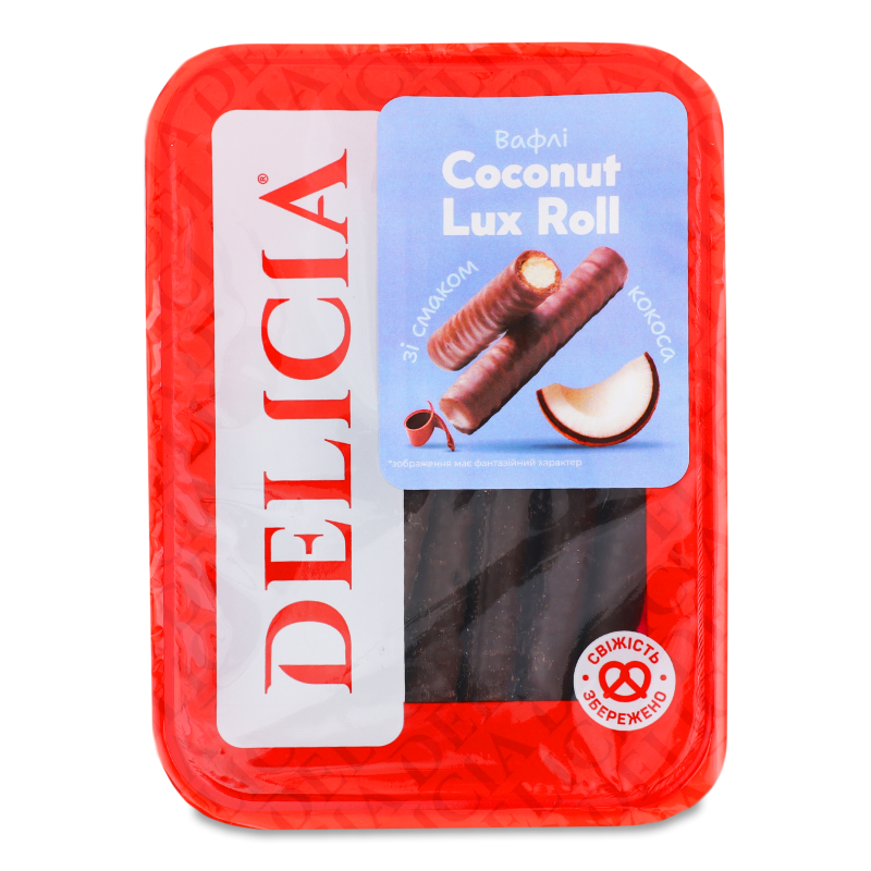 Вафлі Coconut Lux Roll з смаком кокоса 450г Delicia