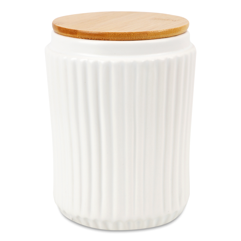 Банка д/зберігання 650мл кераміка з дерев”яною кришкою