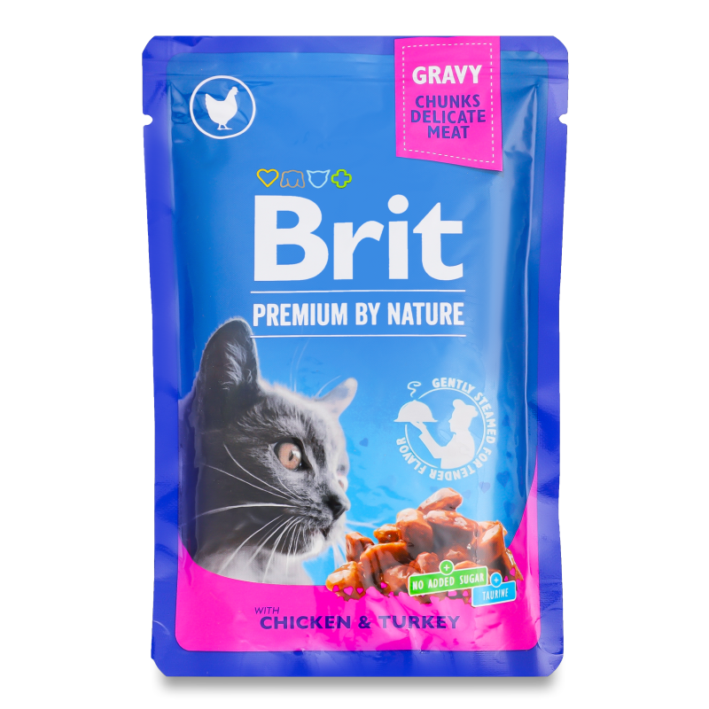 Корм д/котів з куркою та індичкою 100г арт100273/506019 Бріт преміум