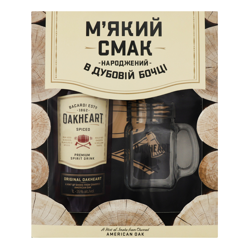 Набор 1л 35% напиток ликеро-водочный на основе рома Oakheart Original и ...