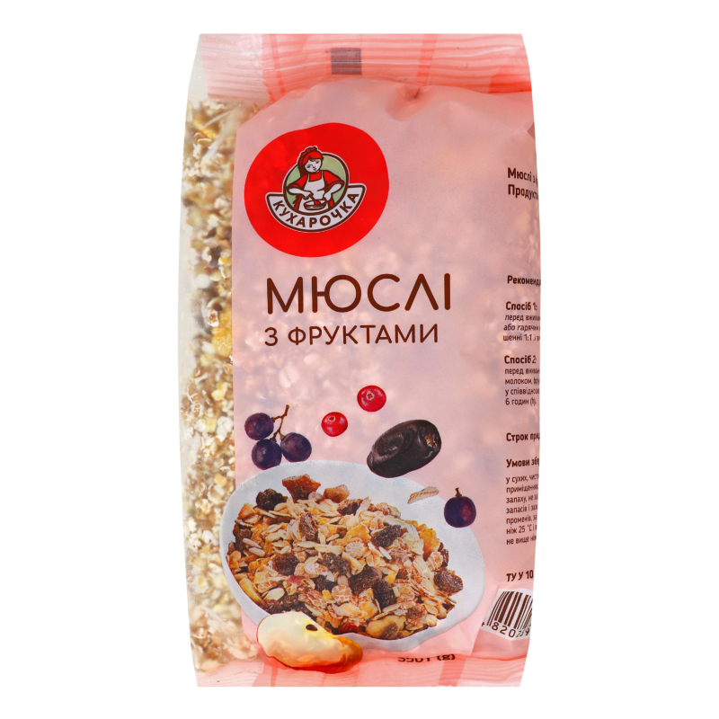 Мюслі з фруктами Кухарочка м/у