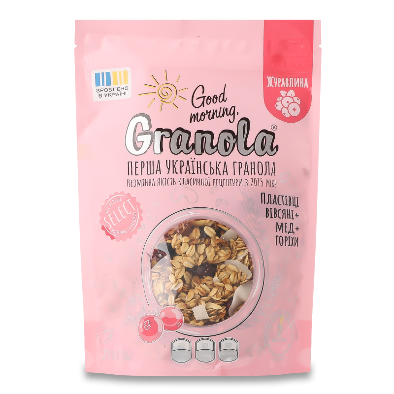 Сніданок сухий Гранола з журавлиною запечений 255г Good morning, Granola