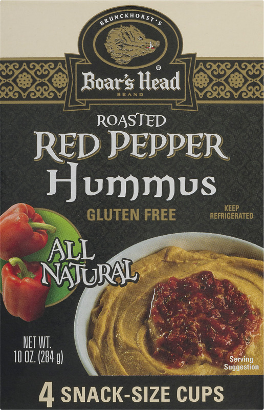 Boar's Head Hummus Roasted Red Pepper SnackSize Cups 4 CT Boar's