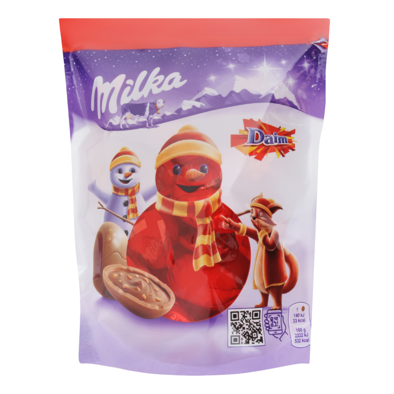 Шоколад молочний фігурний з шматочками карамелі з мигдалем Daim Milka д/п
