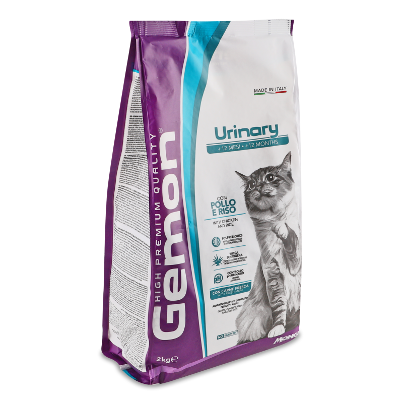 Корм д/котів Урінарі Курка з рисом сухий 2кг Джемон